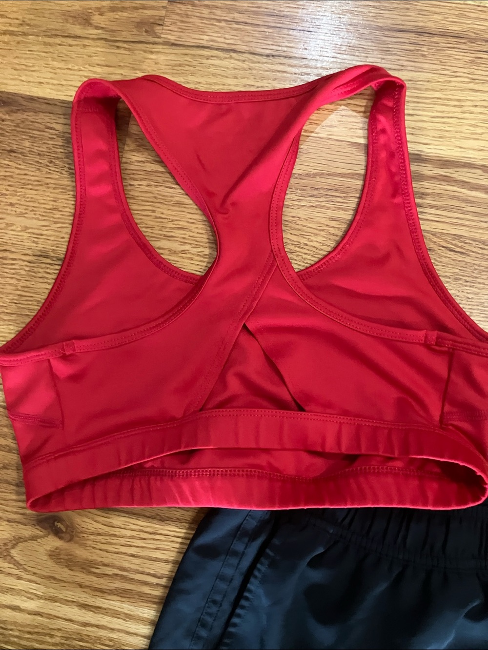 bcg Red and Gray Racerback Low-Support Sport Bras and Lined Black Short Sz M EUC - Picture 3 of 14